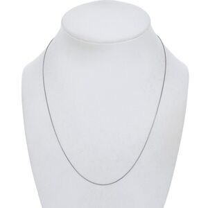 Estate Italian Sterling Silver 925 0.6mm Box Chain Necklace 18"